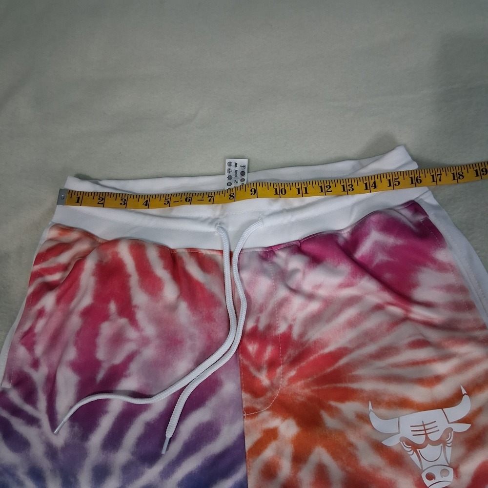 Women's Streetwear Sporty Colorful Tie Dye NBA Chicago Bulls Joggers Size L - Picture 4 of 9